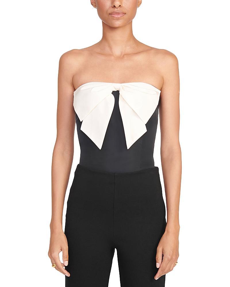 STAUD Atticus Contrast Bow Strapless Top Product Image