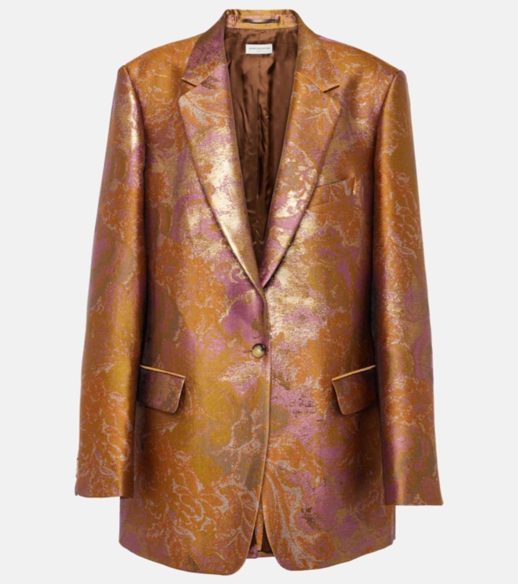 Printed Metallic Blazer In Multicolor Product Image