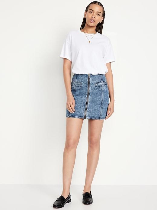 Mid-Rise OG Jean Mini Skirt Product Image