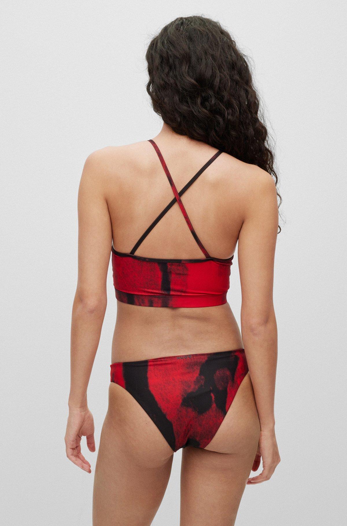 Seasonal-print bikini bottoms with logo detail Product Image