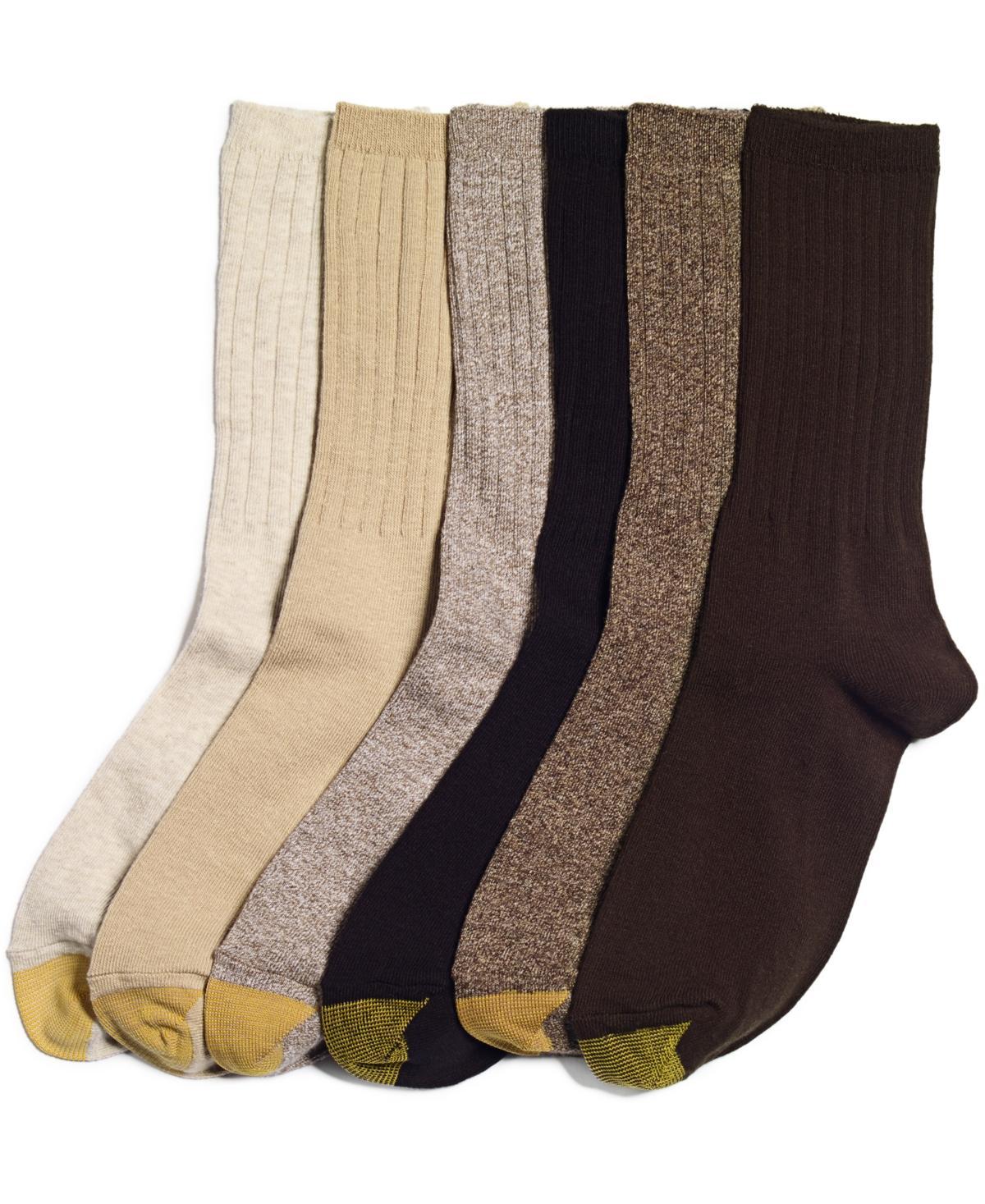 Gold Toe Ribbed 6 Pair Crew Socks Womens Product Image