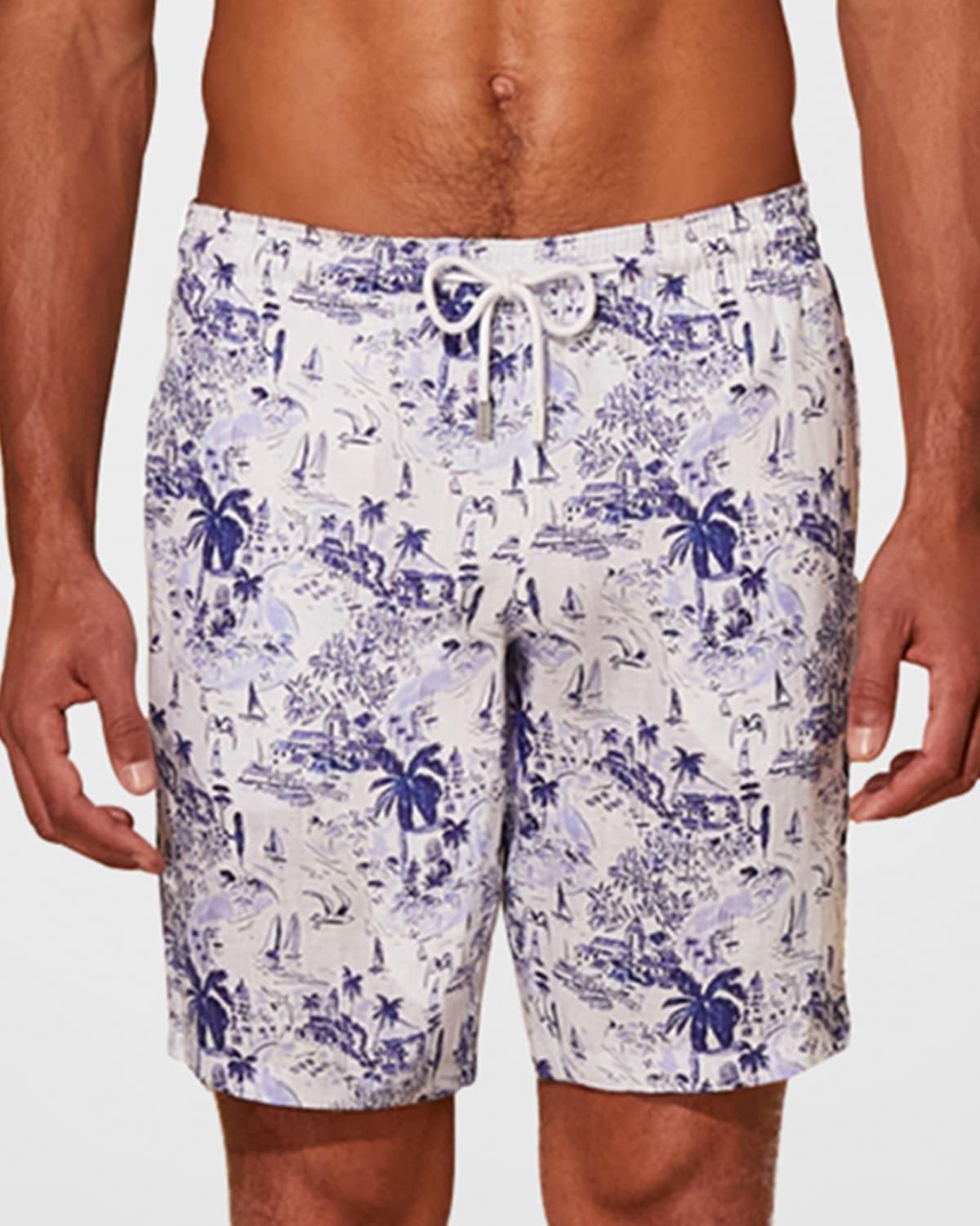 Mens Bolide Linen Graphic Swim Trunks Product Image