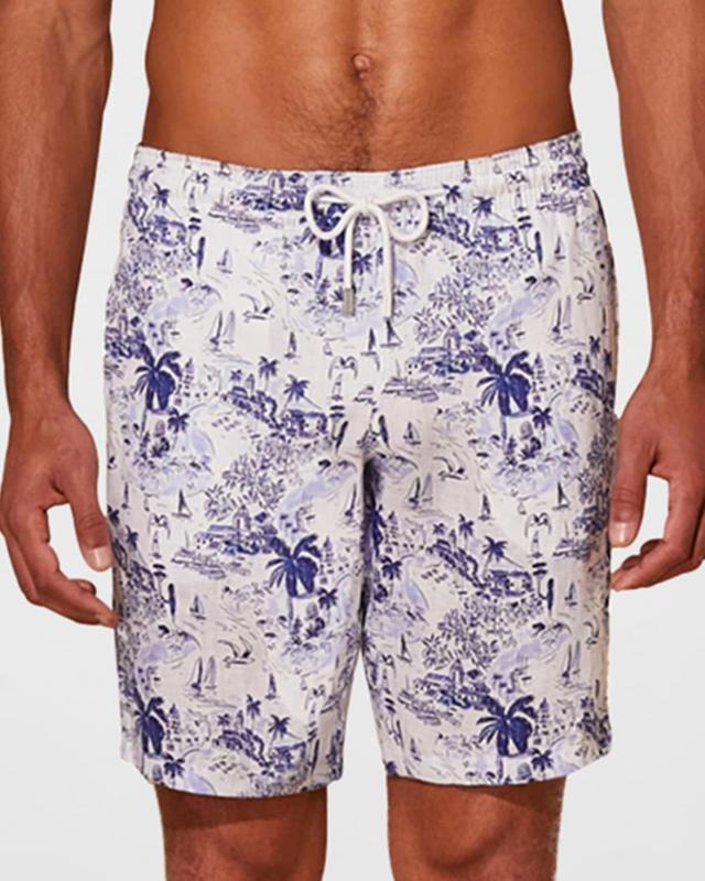 Mens Bolide Linen Graphic Swim Trunks Product Image