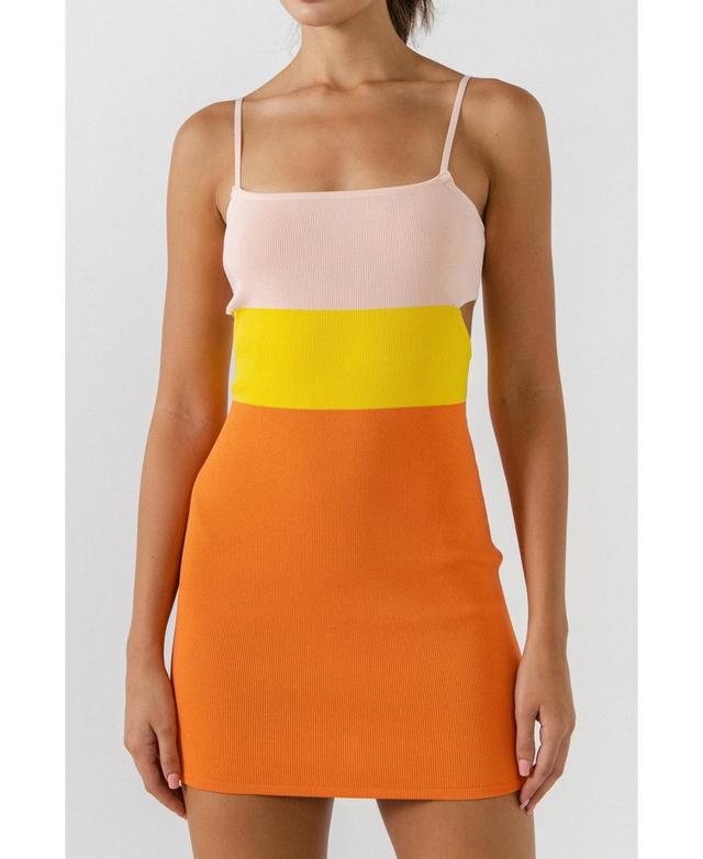 endless rose Womens Color Block Cut Out Mini Dress Product Image