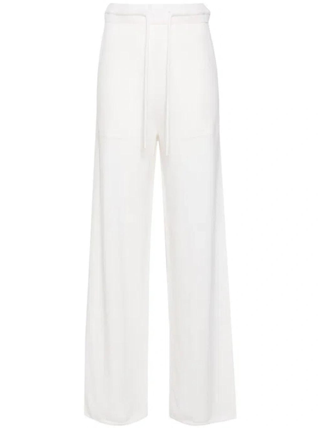 MAX MARA Wool And Cashmere Knitted Trousers In White Product Image