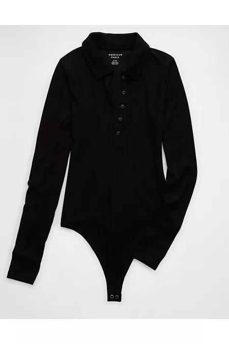 AE Long-Sleeve Collared Bodysuit Women's Product Image