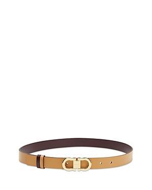 Ferragamo Womens Double Gancini Reversible Leather Belt Product Image