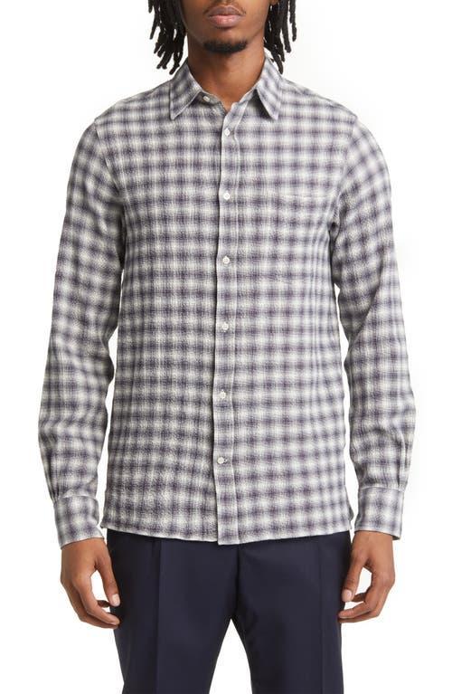 Officine Gnrale Alex Check Stretch Seersucker Button-Up Shirt Product Image