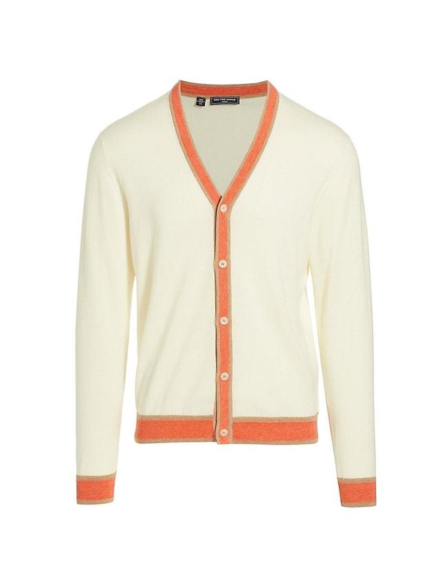 Mens Slim-Fit Contrast Trim Cardigan Product Image