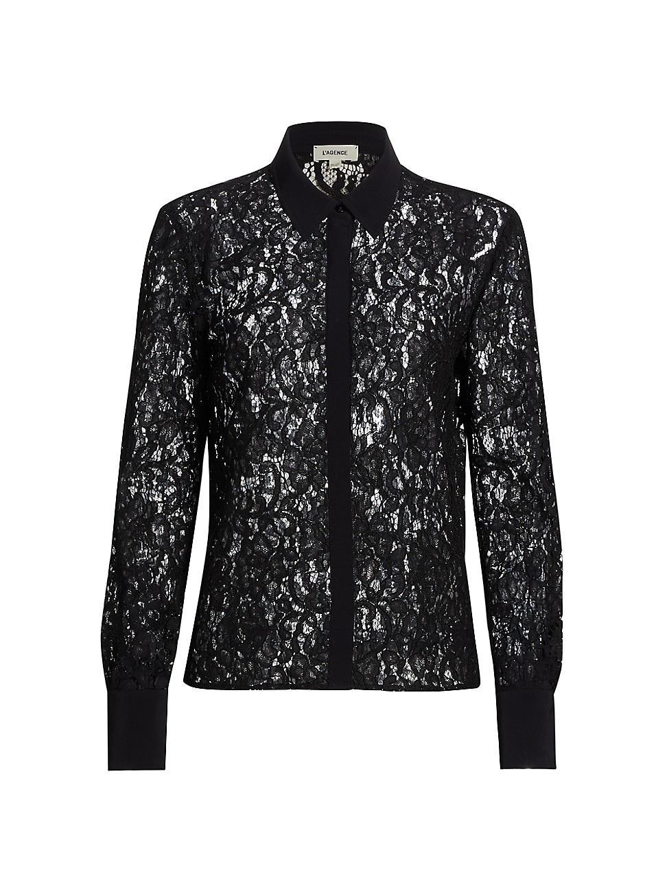 Womens Maia Lace Button-Front Blouse Product Image