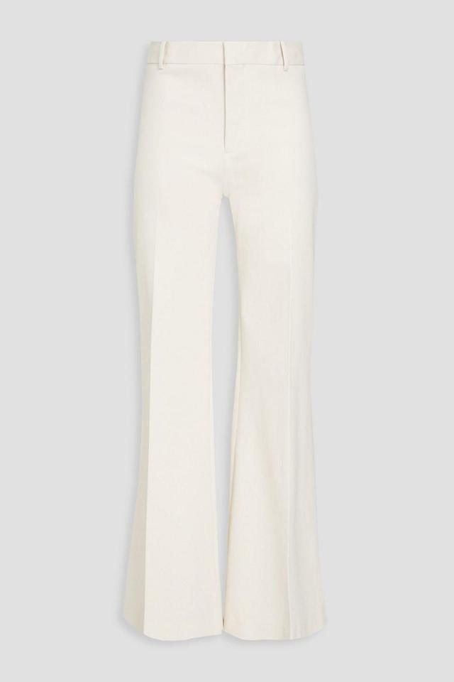 FRAME Le Palazzo Cotton-blend Twill Wide-leg Pants In Off-white Product Image