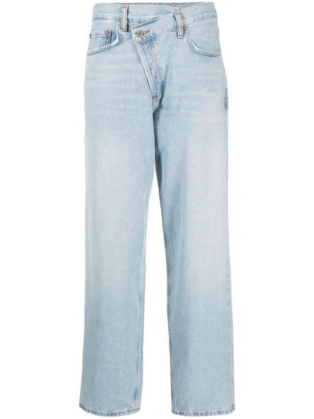 Criss Cross cotton straight jeans Product Image