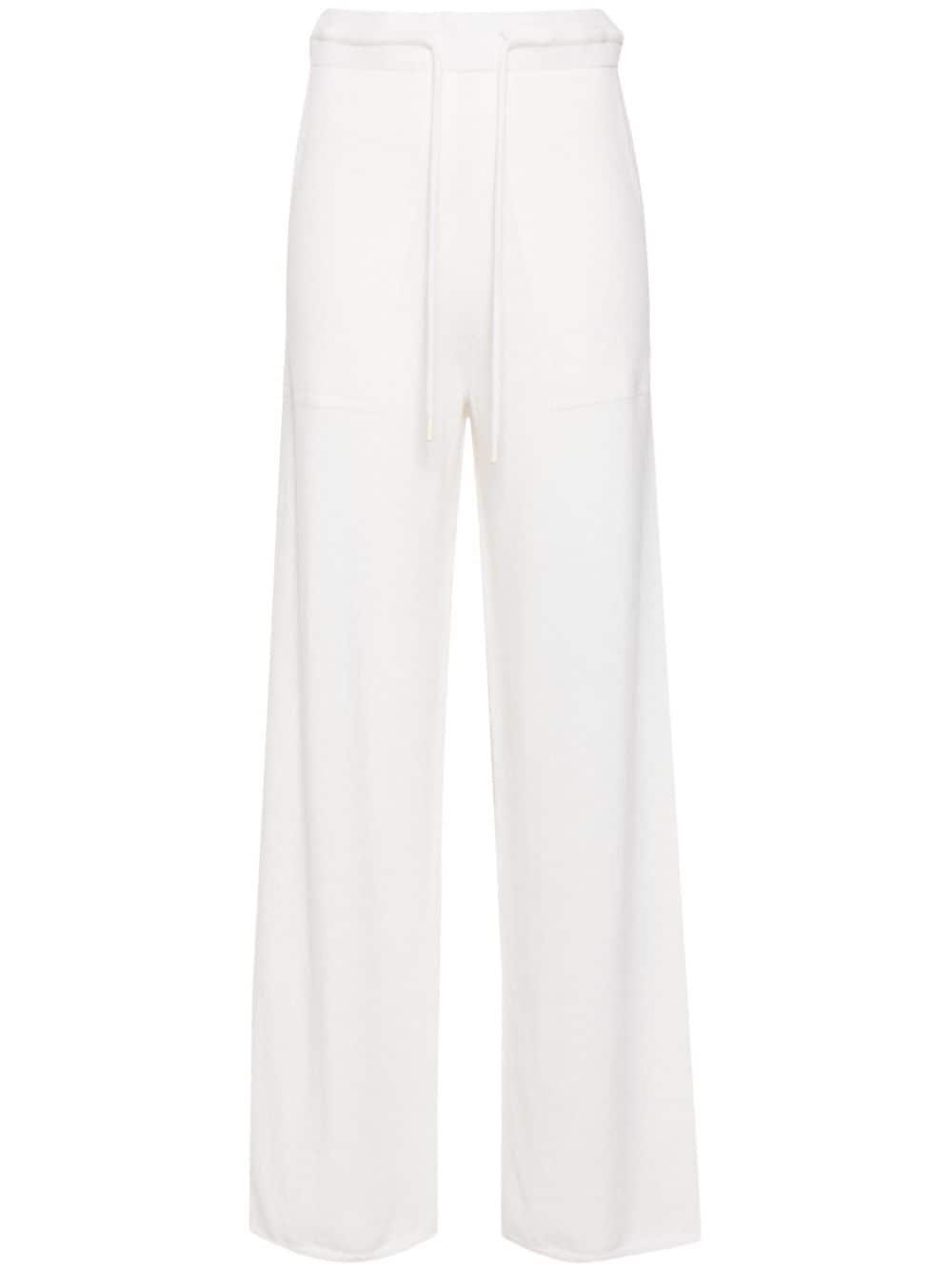 MAX MARA Wool And Cashmere Knitted Trousers In White Product Image