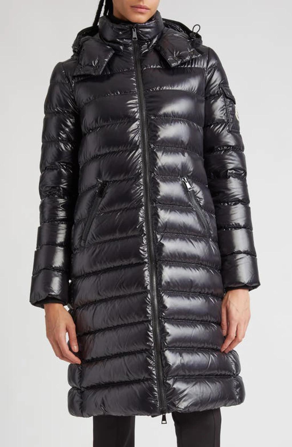 MONCLER Moka Quilted Down Coat In Black Product Image