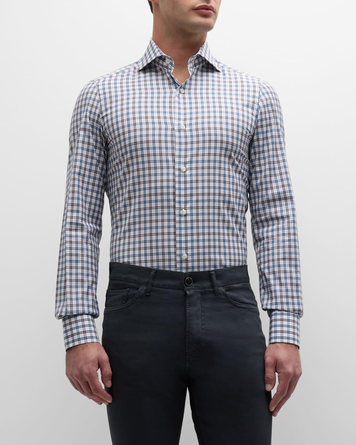 Mens Cotton Check Button-Down Shirt Product Image