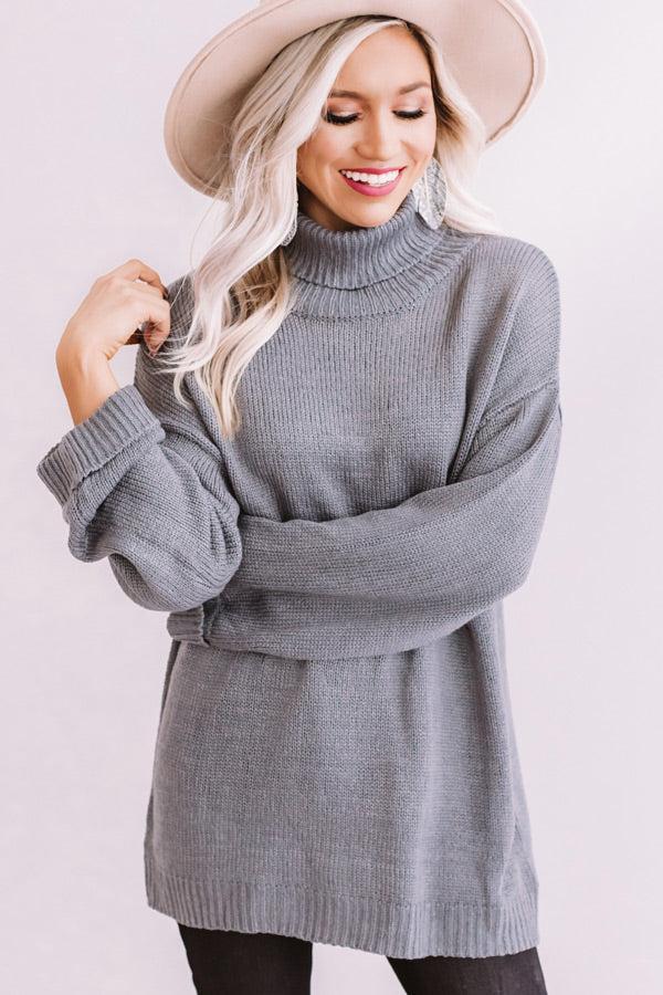 Fallin' For Autumn Knit Sweater In Grey product image