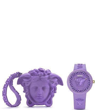 Versace Womens Swiss Purple Silicone Strap Watch 38mm Product Image