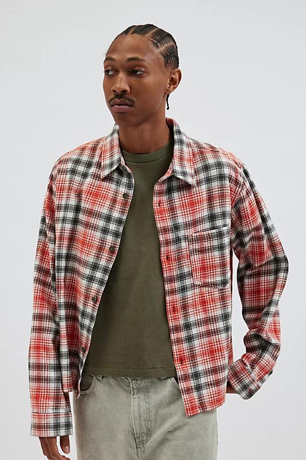 BDG Cropped Plaid Flannel Shirt Top Mens at Urban Outfitters Product Image