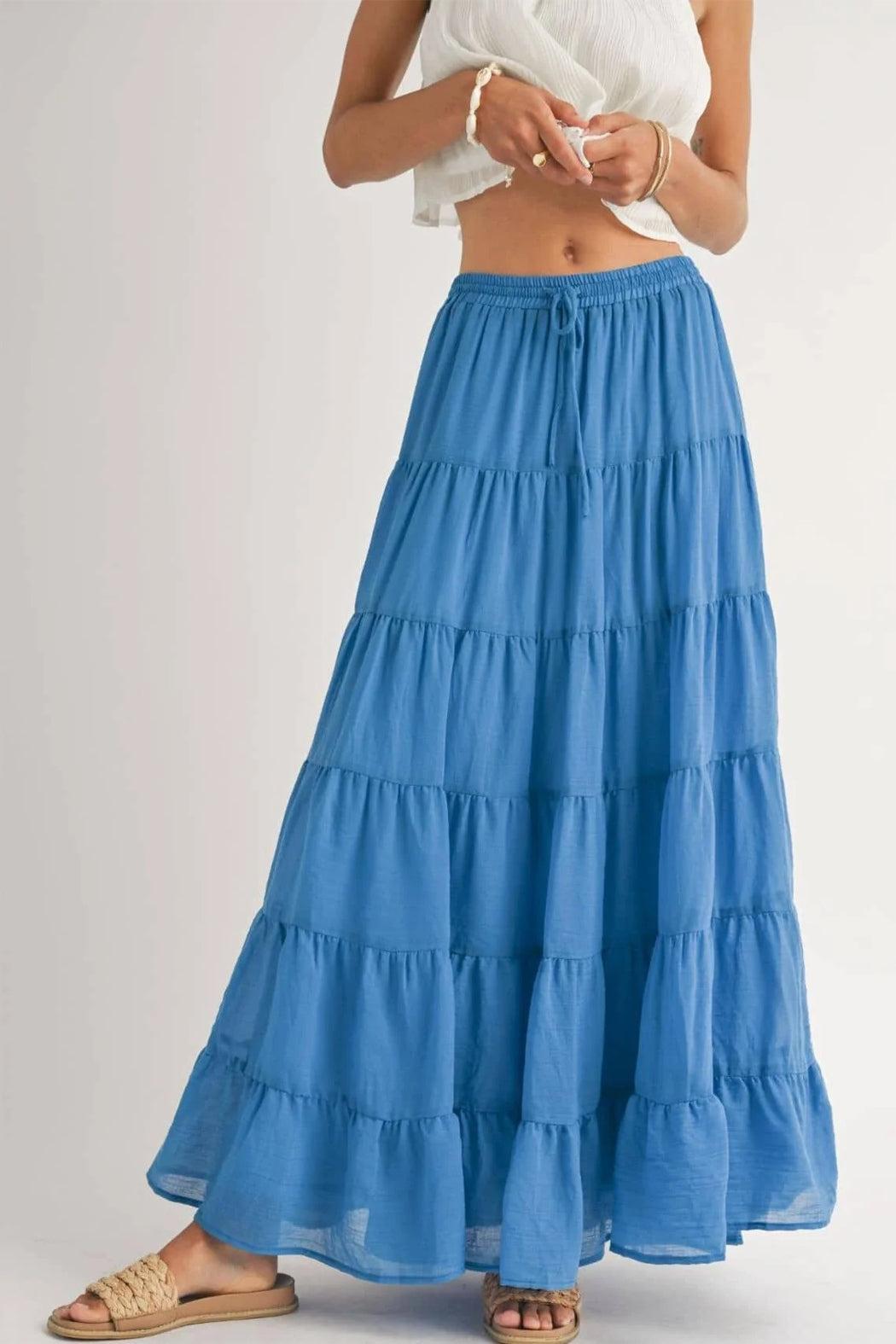 Coastal Tiered Maxi Skirt Product Image