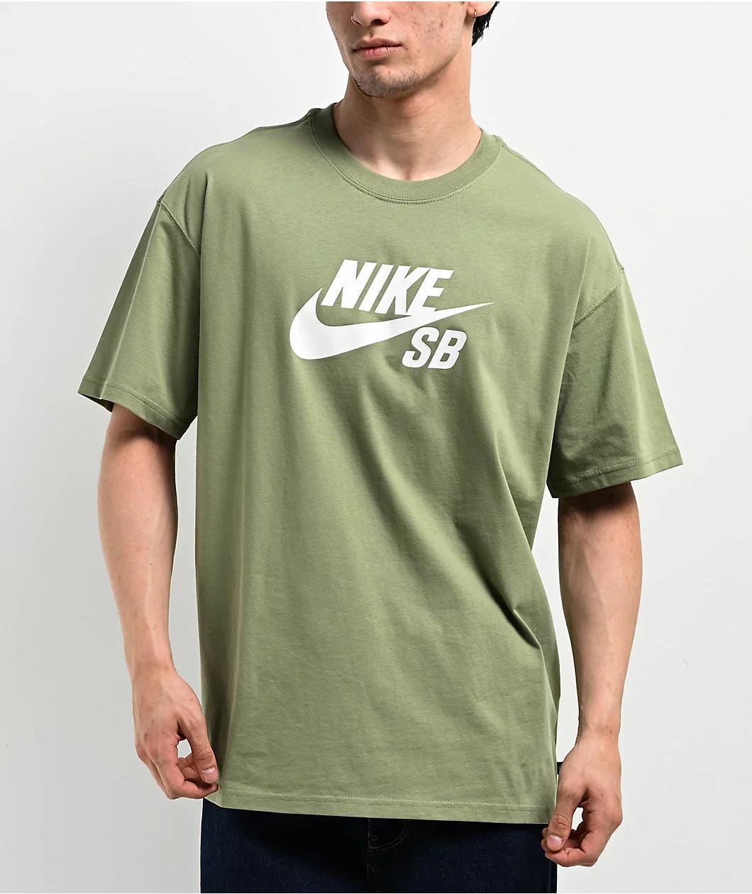 Nike SB Logo HBR Oil Green T-Shirt Product Image