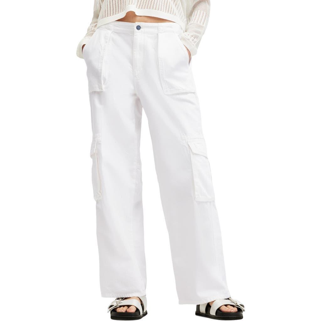 Frieda Straight Cargo Trousers In Off White Product Image