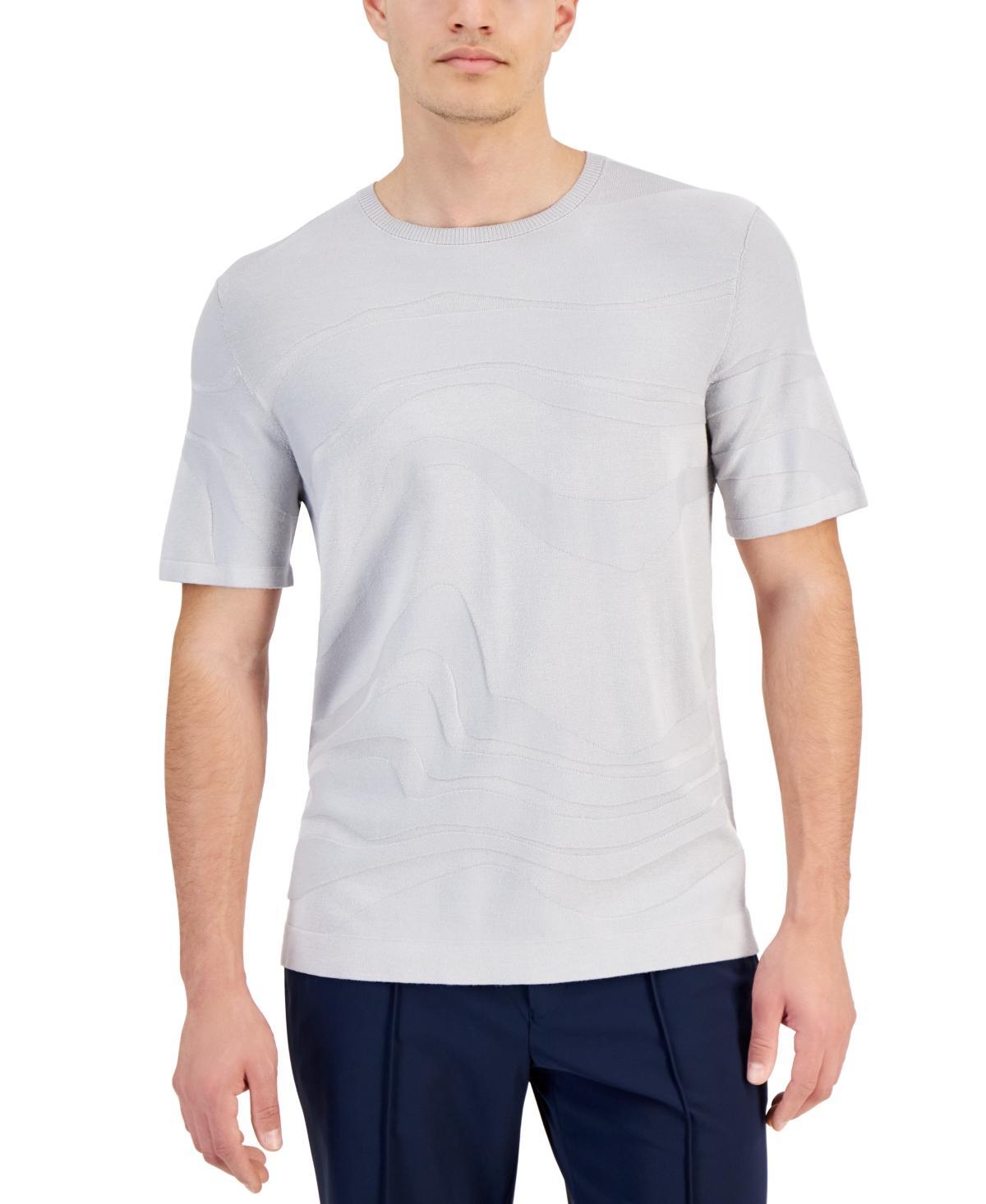 Alfani Mens Tonal Wave Jacquard T-Shirt, Created for Macys Product Image