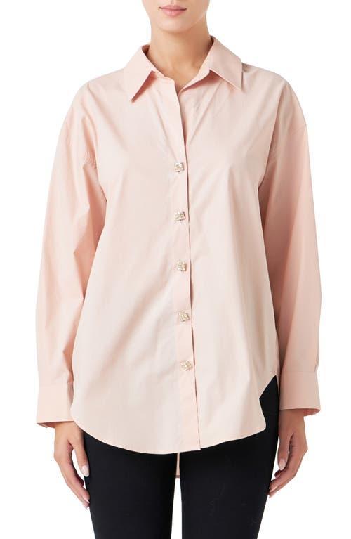 Endless Rose Embellished Oversize Cotton Shirt Product Image