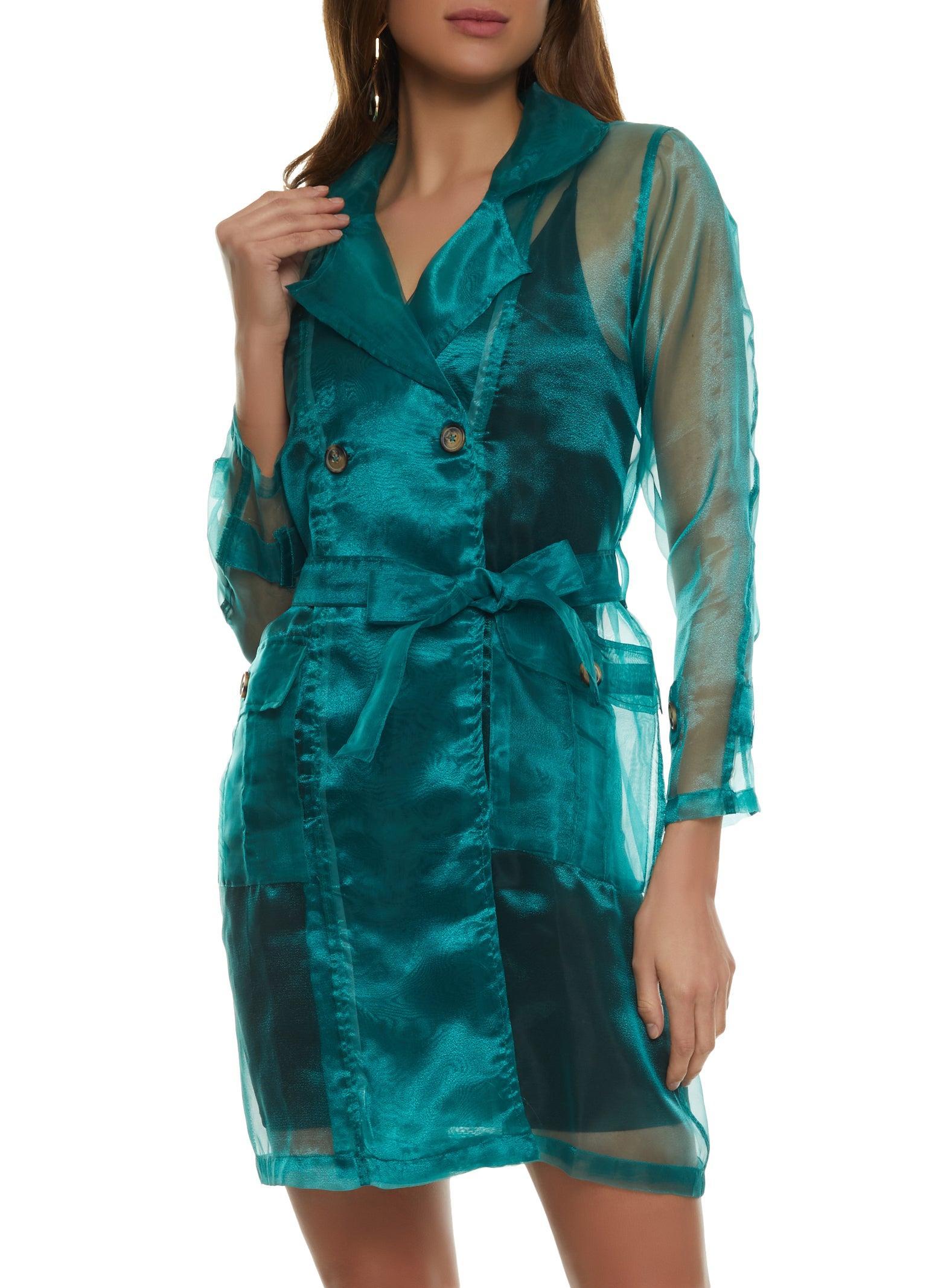 Womens Sheer Organza Trench Coat product image