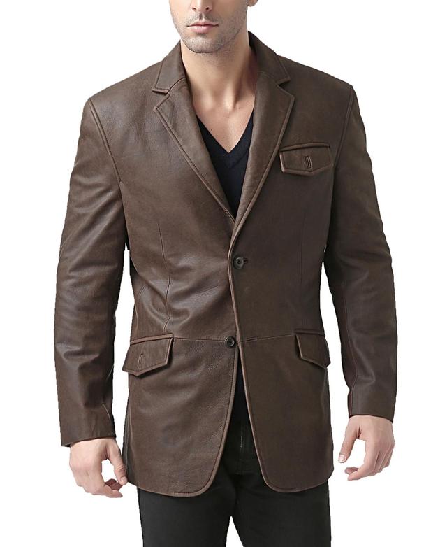 Bgsd Men Distressed Leather Blazer Product Image