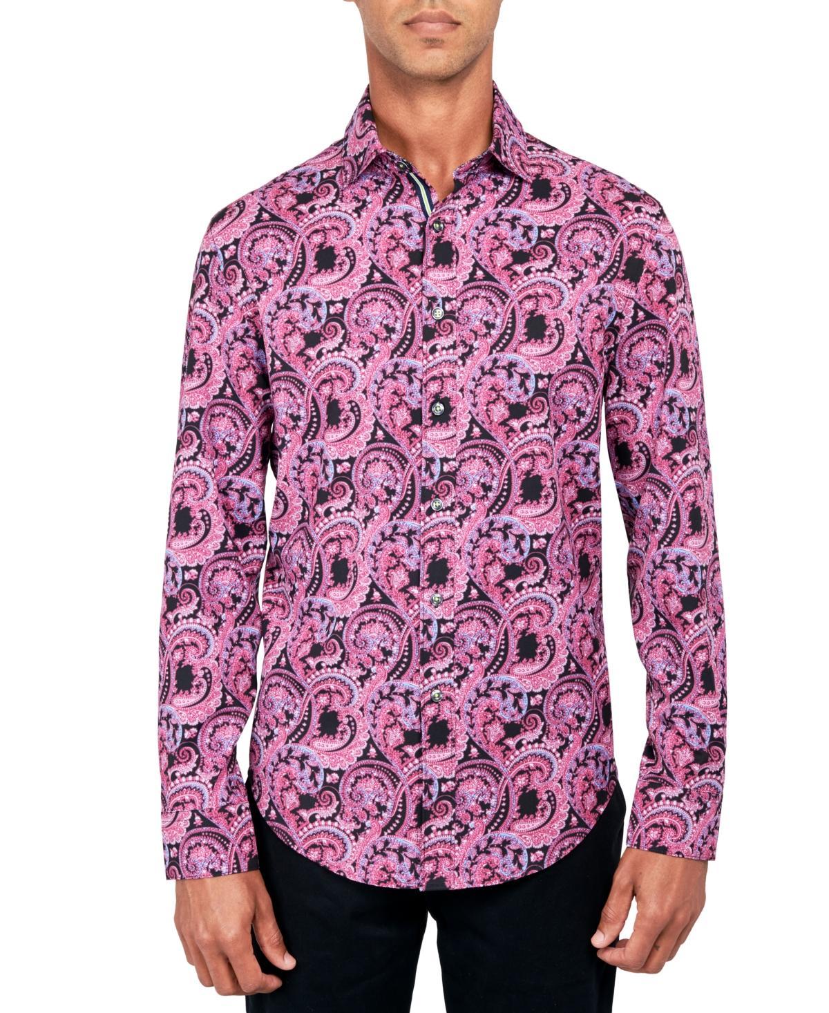 Society of Threads Mens Regular-Fit Non-Iron Performance Stretch Paisley Button-Down Shirt Product Image