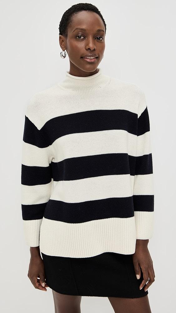 Vince Oversized Striped Roll Neck Pullover | Shopbop Product Image