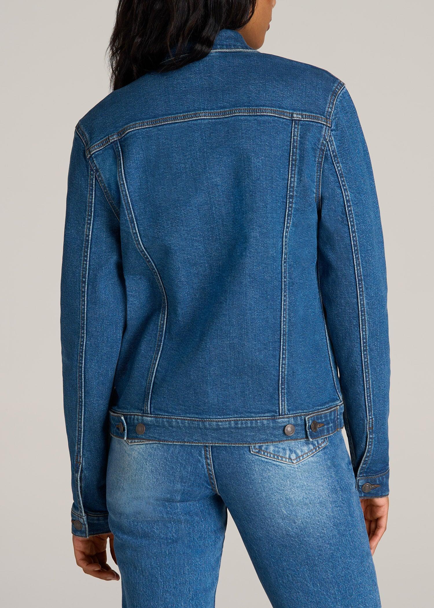 Tall Women's Denim Jacket in Blue 90's Wash Product Image