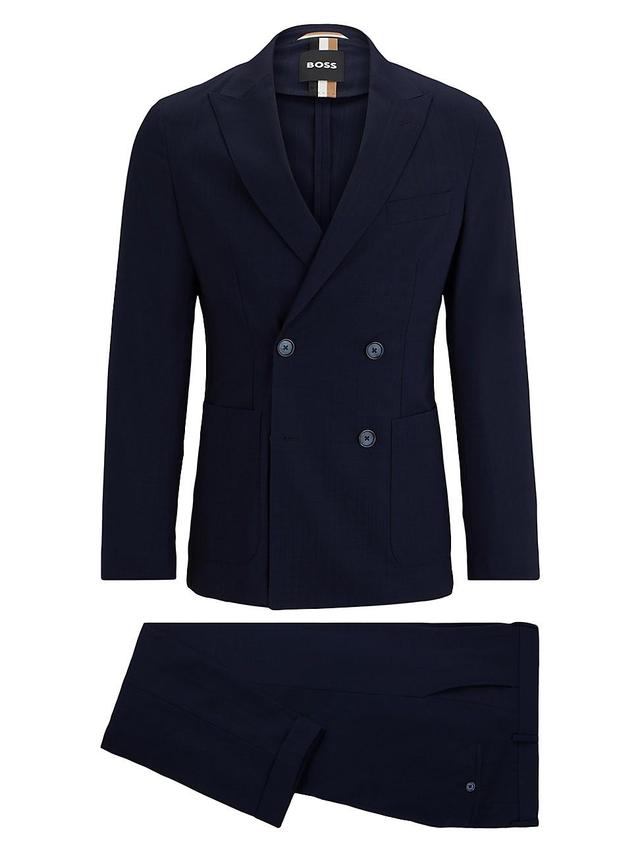 Mens Double-Breasted Slim-Fit Suit in Virgin Wool Product Image