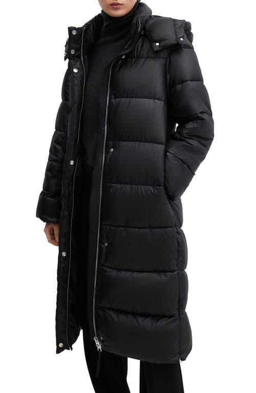 MANGO Water Repellent Channel Quilted Hooded Coat Product Image