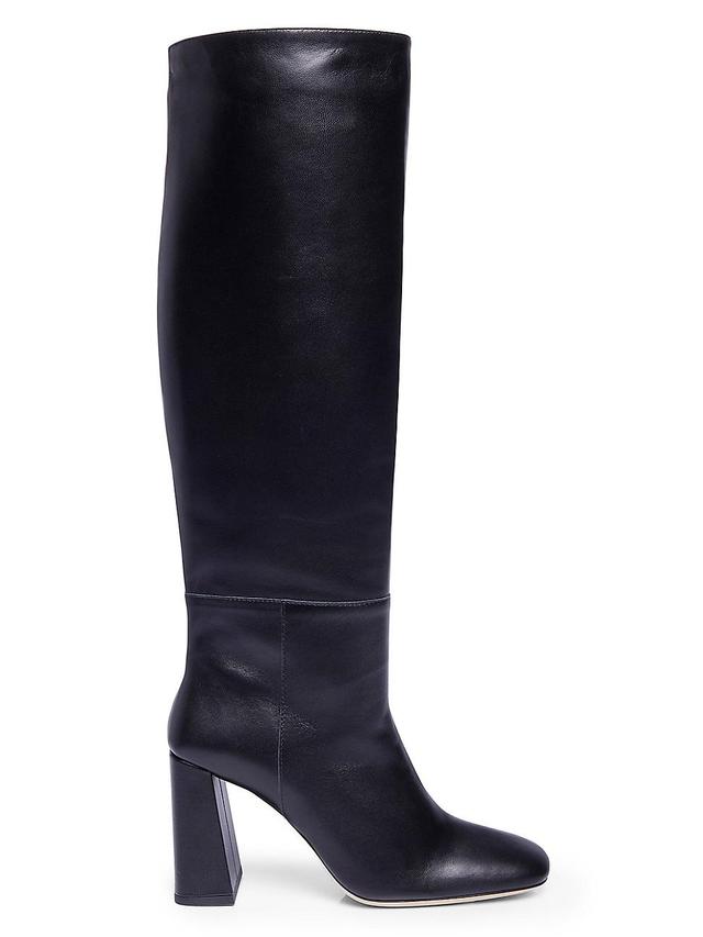 Womens Syd 95MM Leather Block-Heel Boots Product Image