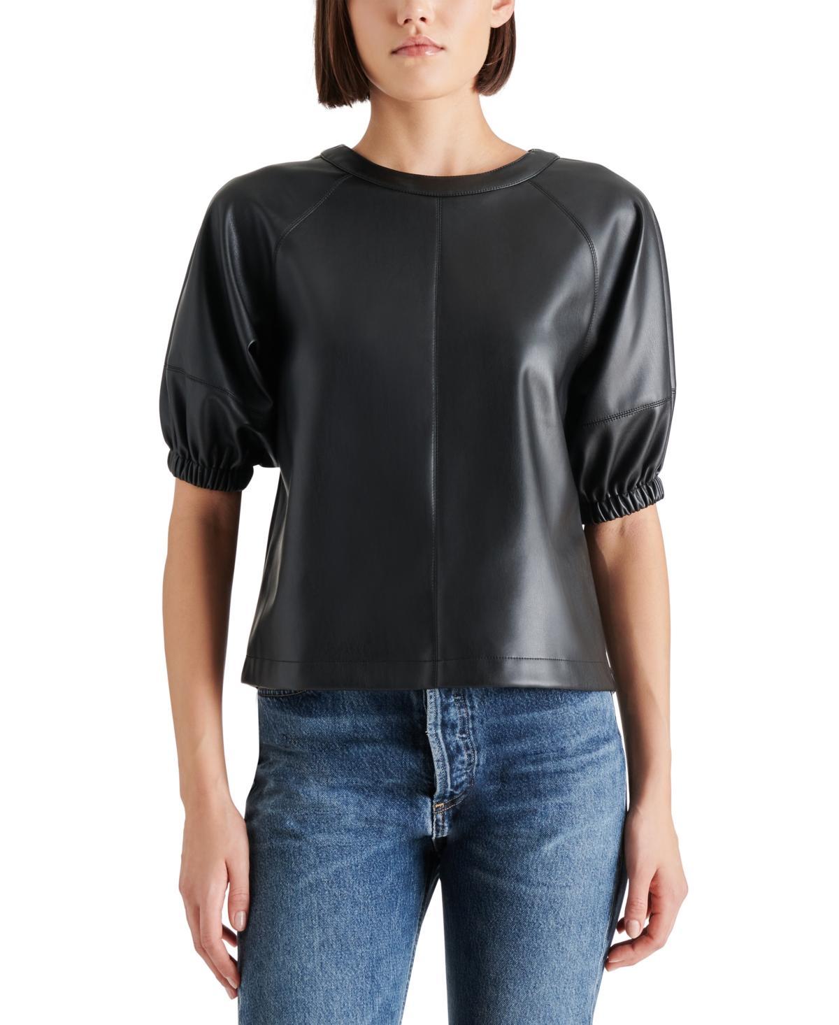 Steve Madden Womens Reilly Faux-Leather Top Product Image