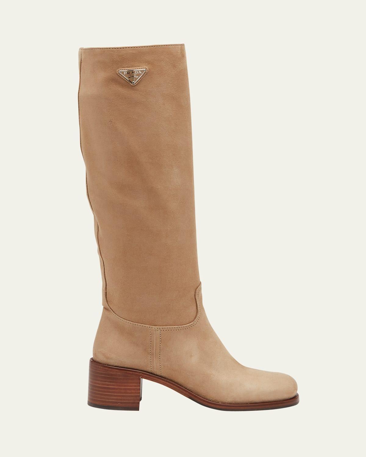 Prada Tronchetti Block Heel Knee High Boot product image