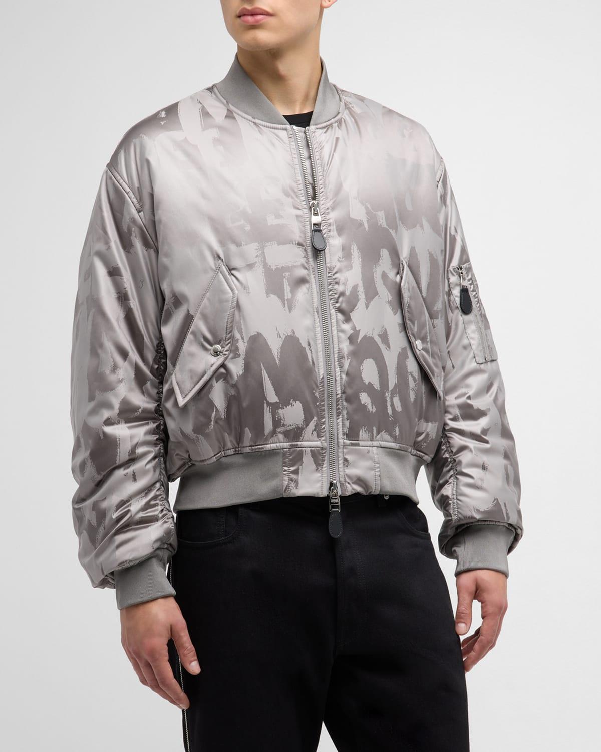 Mens Metallic Logo Bomber Jacket Product Image