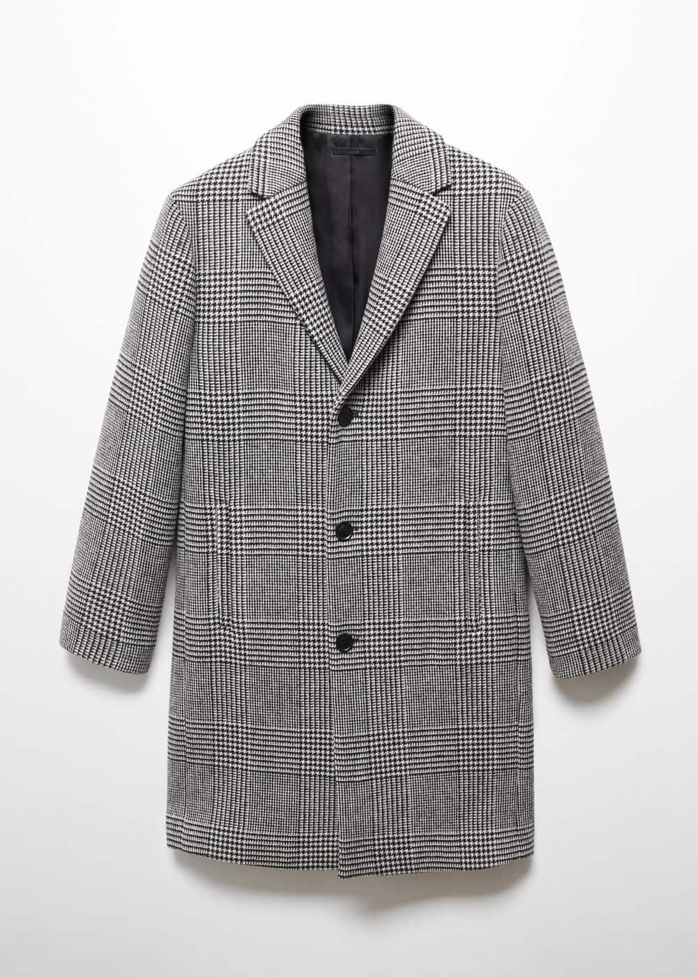 MANGO MAN - Prince of Wales checked wool coat blackMen Product Image