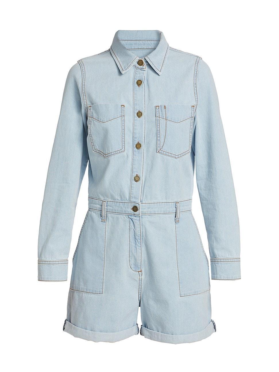 Womens Lavinia Denim Romper Product Image