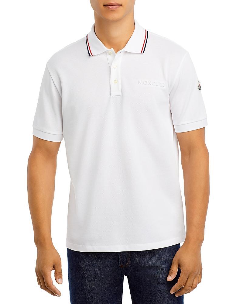 Moncler Tipped Logo Embossed Cotton Piqu Polo Product Image