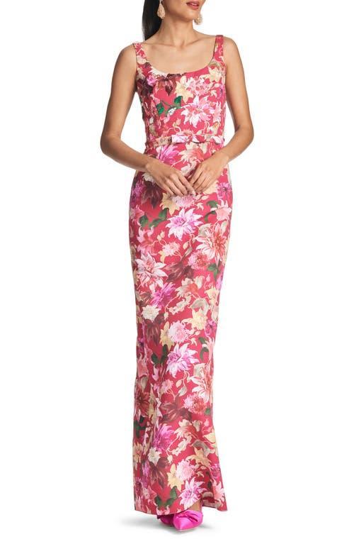 Lana Sleeveless Floral-Print Column Gown Product Image