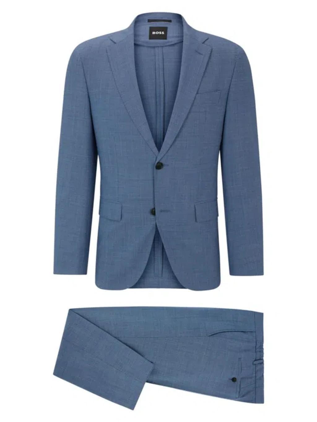 Mens Slim-Fit Suit in Micro-Patterned Performance-Stretch Cloth Product Image