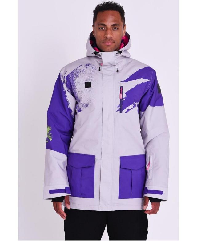 Mens After party Jacket Grey & Purple Mens - Purple Product Image