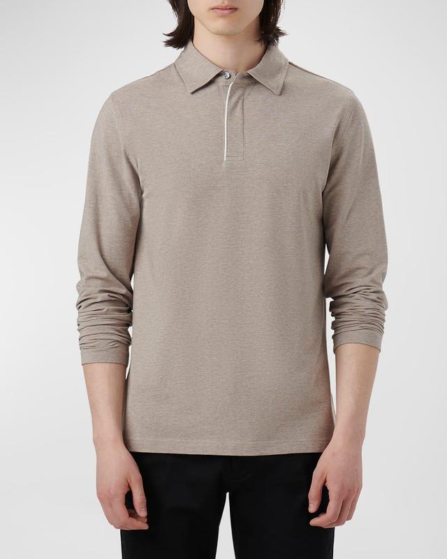 Bugatchi Long Sleeve Stretch Cotton Knit Polo Product Image