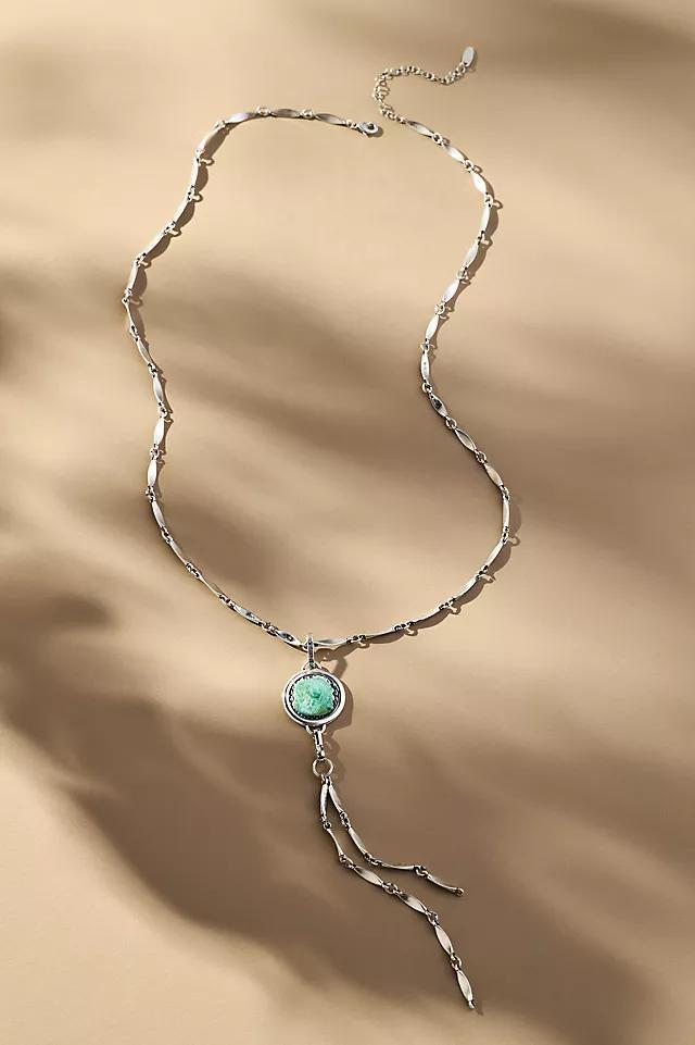 Stone Pendant Lariat Necklace Product Image