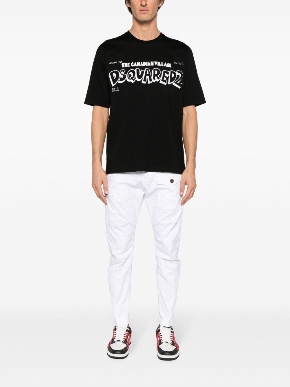 DSQUARED2 Skater Fit Cotton T-shirt In Black Product Image