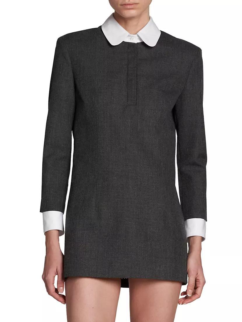 Virgin Wool Collared Shift Dress Product Image