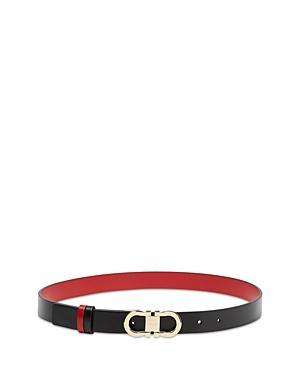 Ferragamo Womens Double Gancini Reversible Leather Belt Product Image