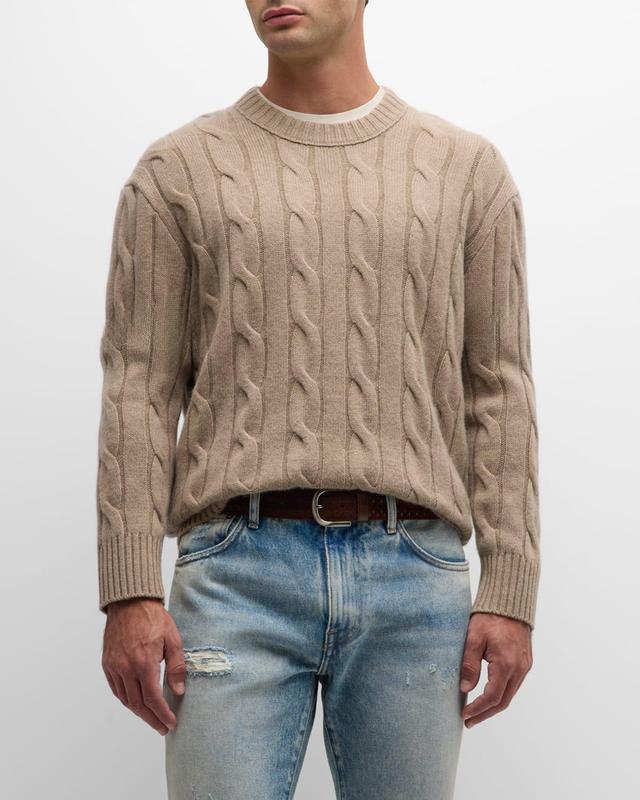 Mens Cable-Knit Cashmere Sweater Product Image